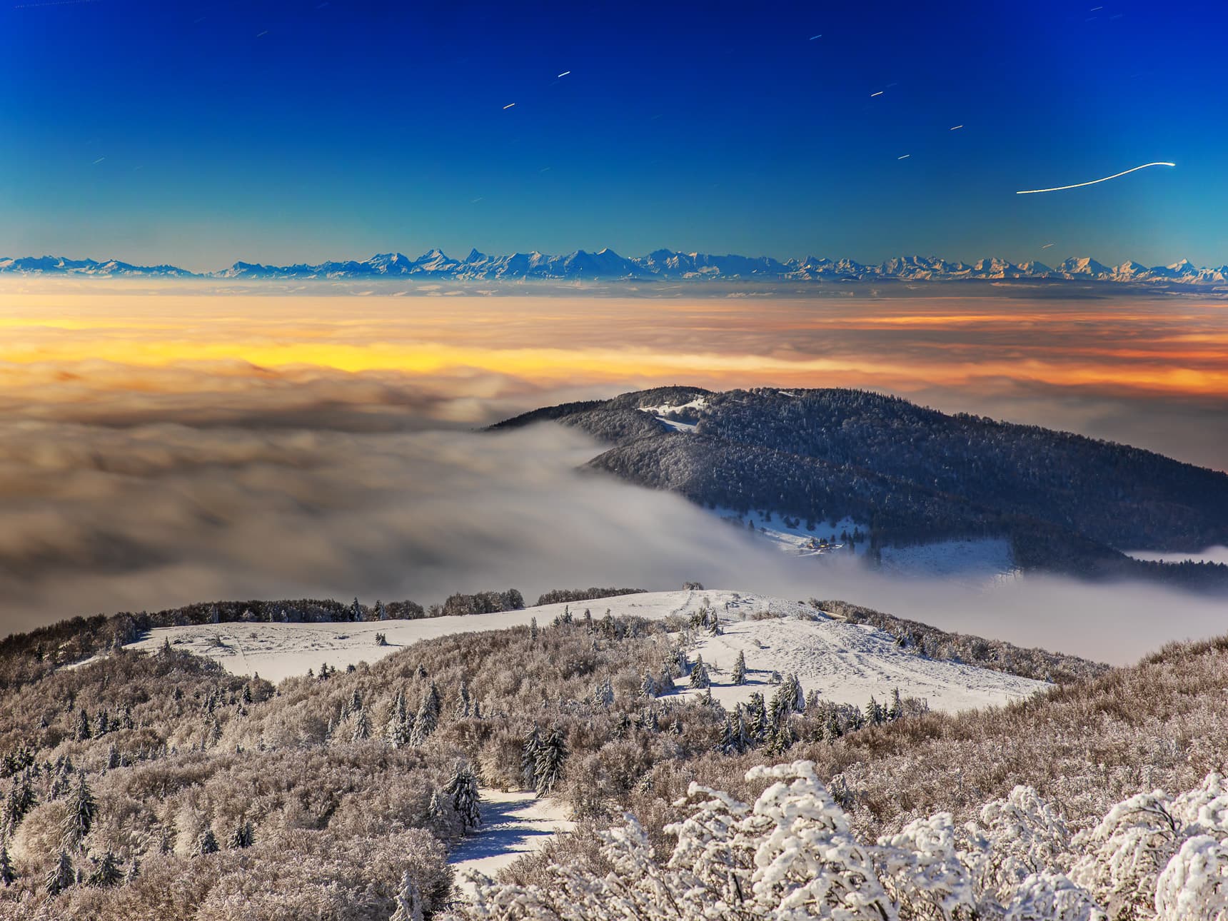 Nuit d'hiver dans les Vosges