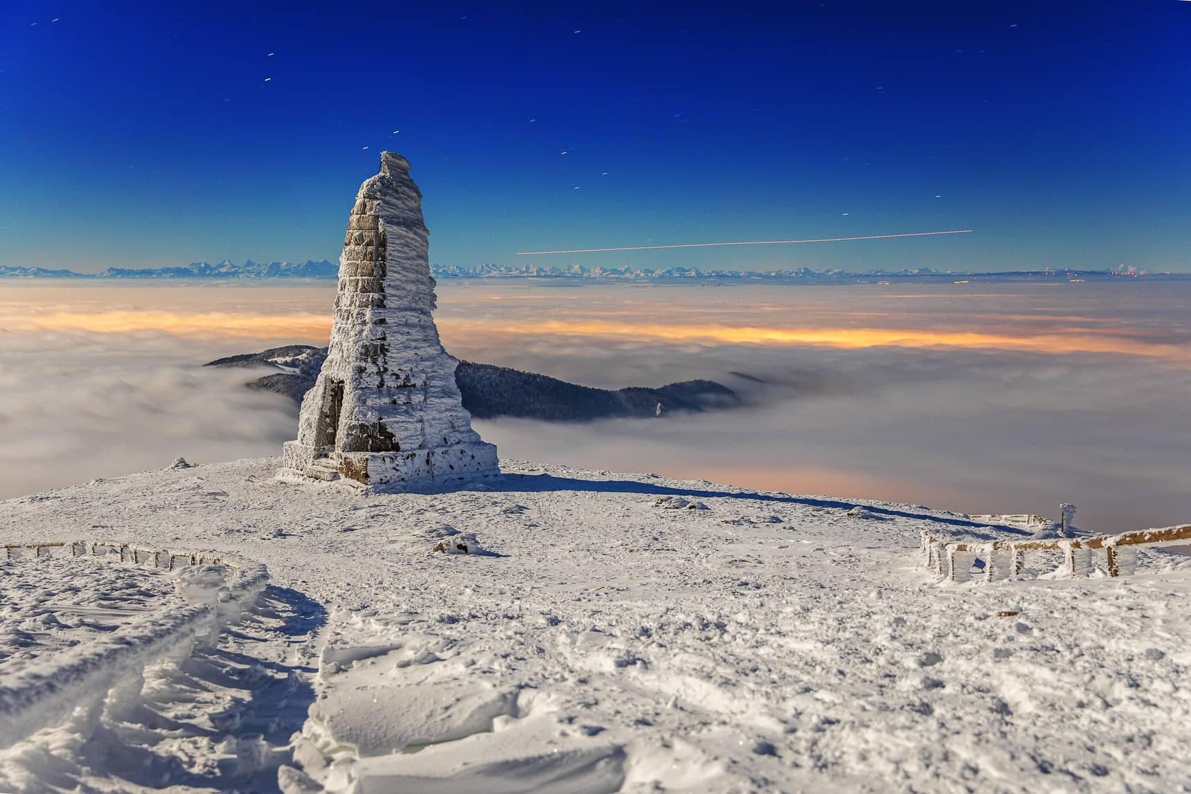 Pleine lune d'hiver au Grand Ballon